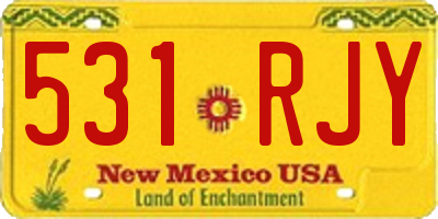 NM license plate 531RJY
