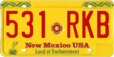 NM license plate 531RKB