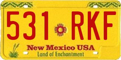 NM license plate 531RKF