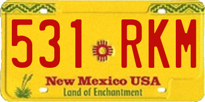 NM license plate 531RKM