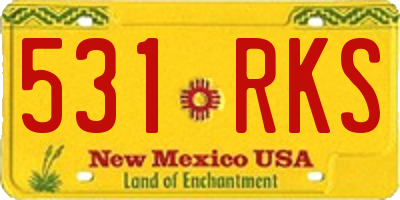 NM license plate 531RKS