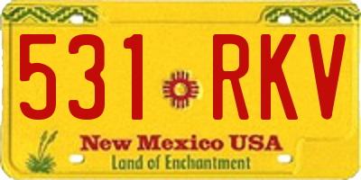 NM license plate 531RKV