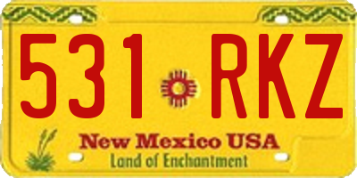 NM license plate 531RKZ