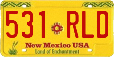 NM license plate 531RLD