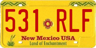 NM license plate 531RLF