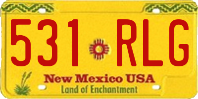 NM license plate 531RLG