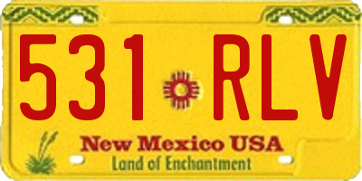 NM license plate 531RLV