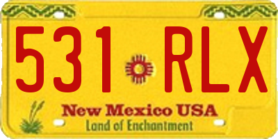 NM license plate 531RLX
