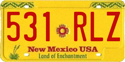 NM license plate 531RLZ