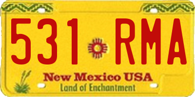 NM license plate 531RMA