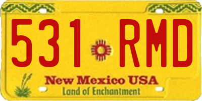 NM license plate 531RMD