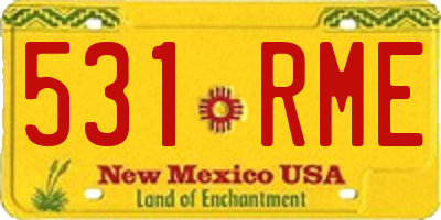 NM license plate 531RME