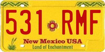 NM license plate 531RMF