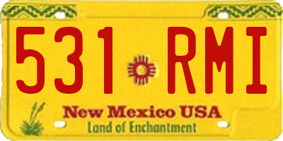 NM license plate 531RMI