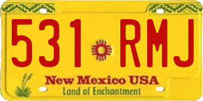 NM license plate 531RMJ