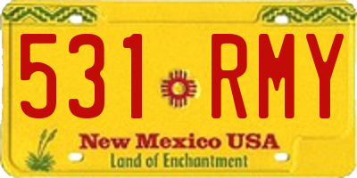 NM license plate 531RMY