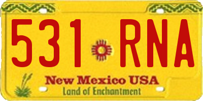 NM license plate 531RNA