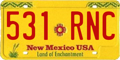 NM license plate 531RNC
