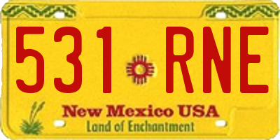 NM license plate 531RNE