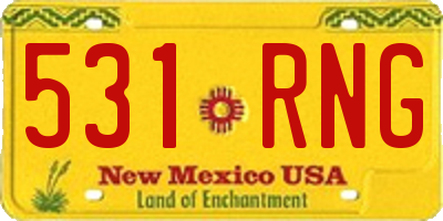 NM license plate 531RNG