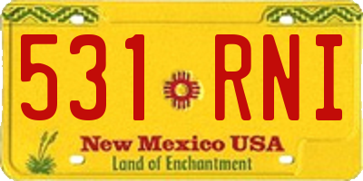 NM license plate 531RNI