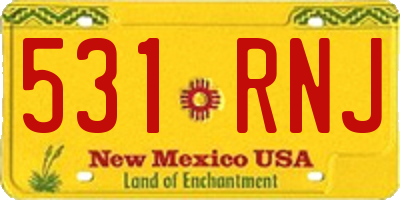 NM license plate 531RNJ