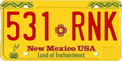 NM license plate 531RNK