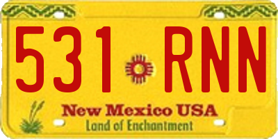 NM license plate 531RNN