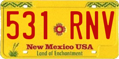 NM license plate 531RNV