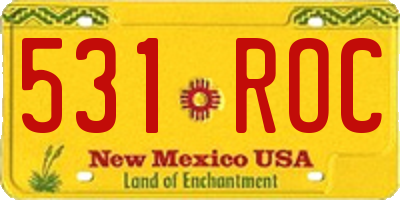 NM license plate 531ROC
