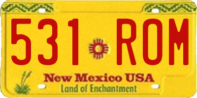 NM license plate 531ROM