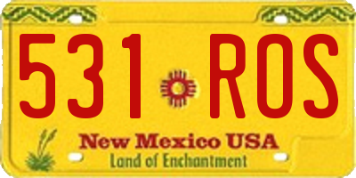 NM license plate 531ROS