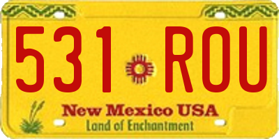 NM license plate 531ROU