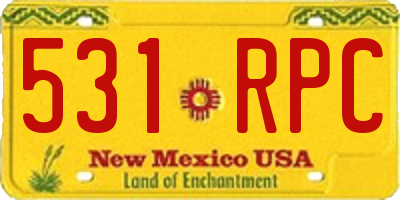 NM license plate 531RPC