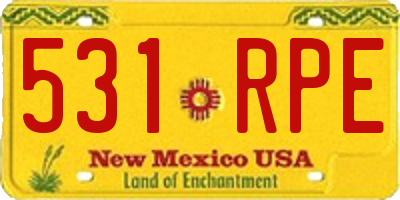 NM license plate 531RPE