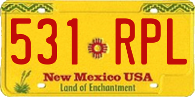 NM license plate 531RPL