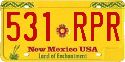 NM license plate 531RPR