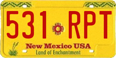 NM license plate 531RPT