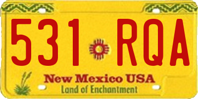 NM license plate 531RQA
