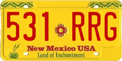 NM license plate 531RRG