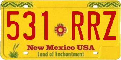 NM license plate 531RRZ