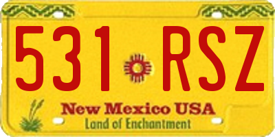 NM license plate 531RSZ