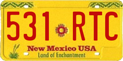 NM license plate 531RTC