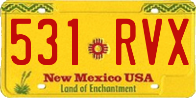 NM license plate 531RVX