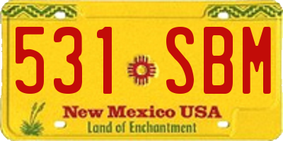 NM license plate 531SBM