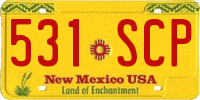 NM license plate 531SCP