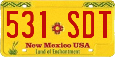 NM license plate 531SDT