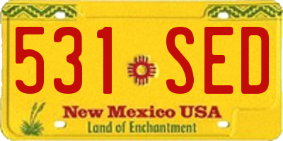 NM license plate 531SED