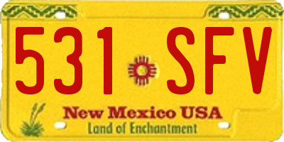 NM license plate 531SFV