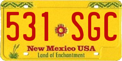 NM license plate 531SGC